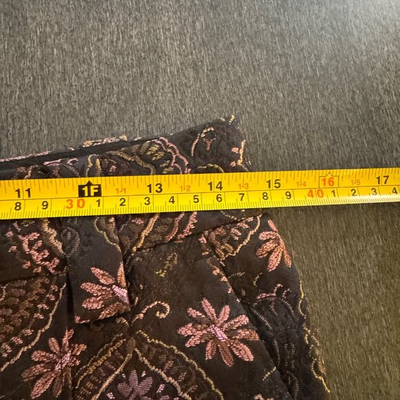 A.L.C. Brocade Flared Pants Trousers Women's Black/Brown/Pink Pattern, Size 2 - Picture 8 of 11